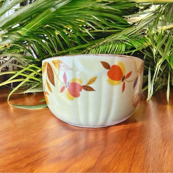 Vintage Hall’s Superior Creamer & Custard Cups Set – Autumn Floral Pattern 3 Pc - Picture 4 of 14